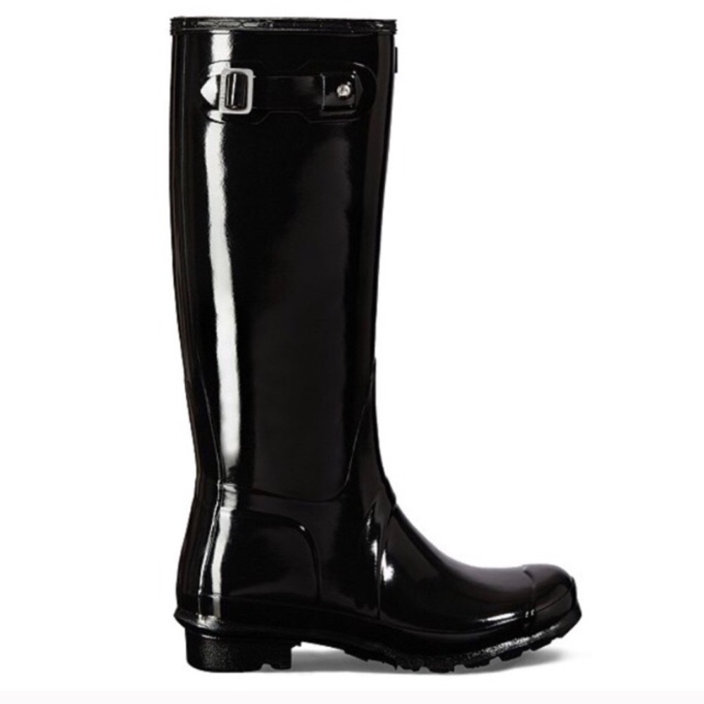 Tall black hunter rain boots